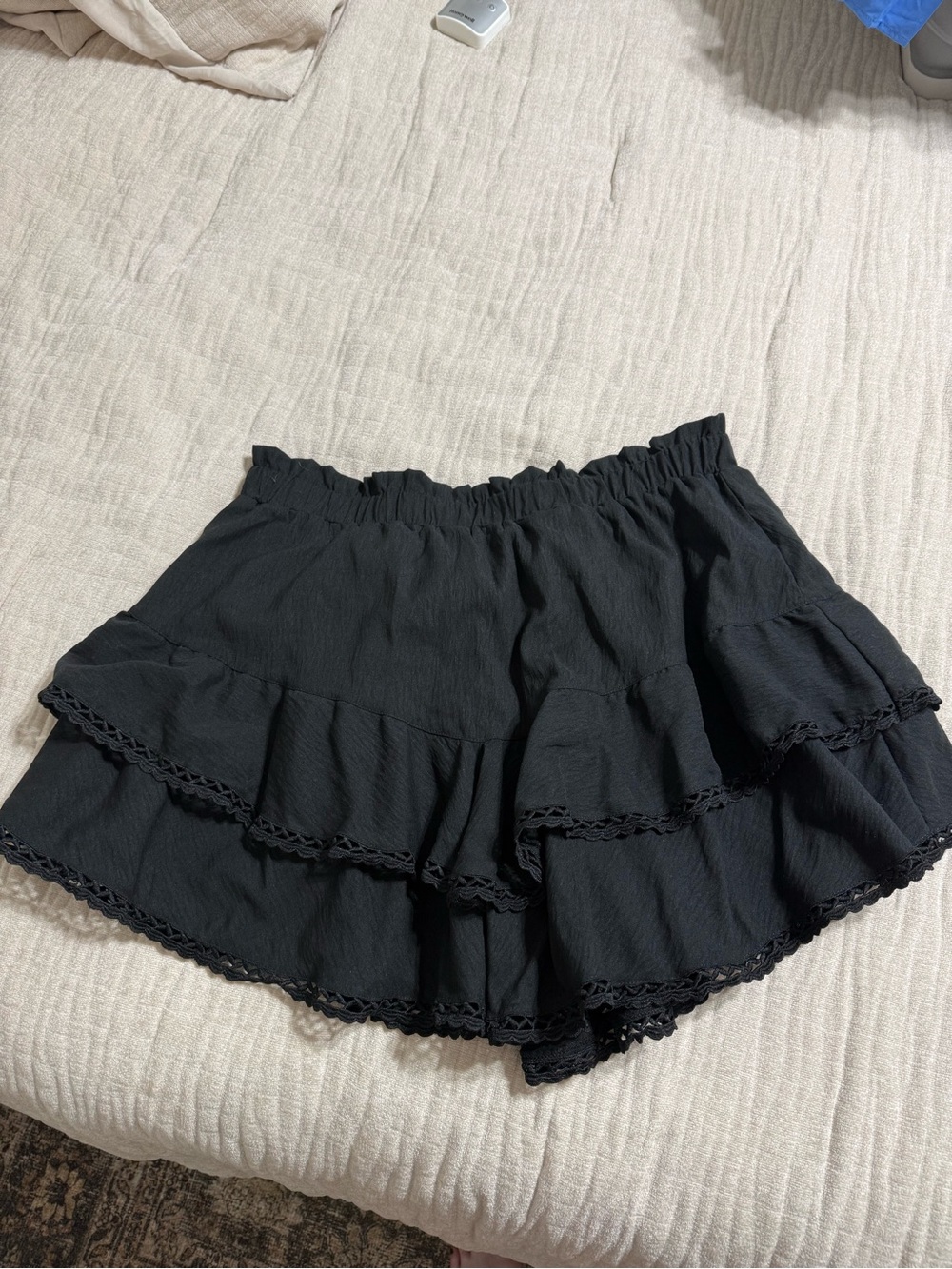 Amazon Black Tiered Ruffle Skort